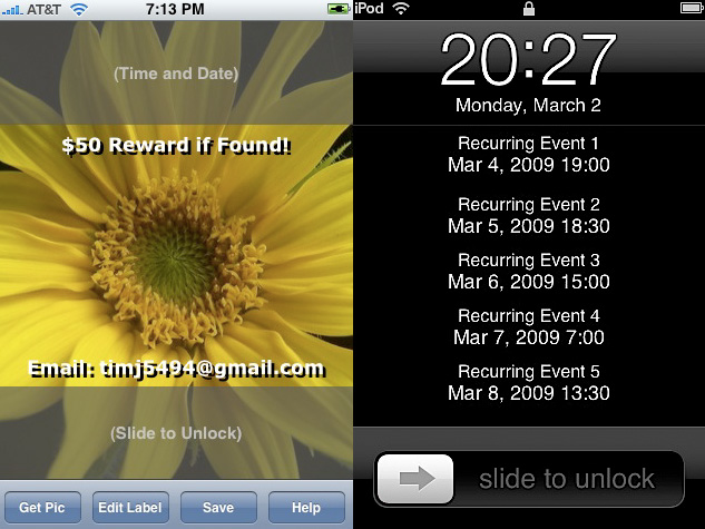 iphonepaper iPhones Wallpaper with notes and calendar events [AppStore, Free]