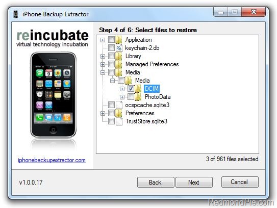 iPhoneBackupExtractor1 Как восстановить удаленные фото после джейлбрейка Spirit