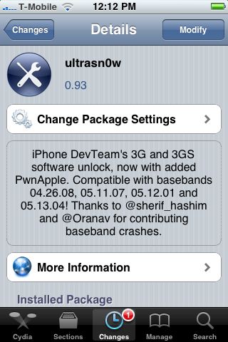ultrasn0w 093 UltraSn0w 0.93: unlock for firmware 3.1.3 and even 4.0 