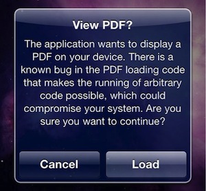 500x pdf dialog Howto secure iPhone iOS: PDF exploit fix