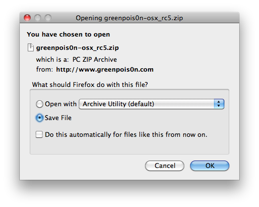 greenpois0n rc5 s1 Пошаговая инструкция: отвязанный джейлбрейк iOS 4.2.1 на iPhone, iPod или iPad с помощью Greenpois0n для Mac OS