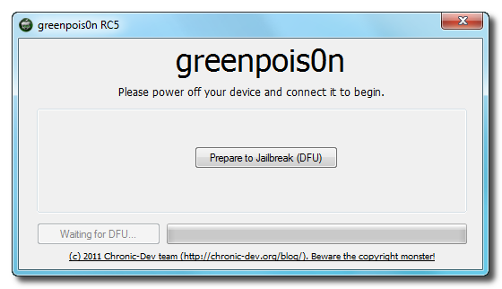 greenpois0n win 4 Пошаговая инструкция: отвязанный джейлбрейк iOS 4.2.1 на iPhone, iPod или iPad с помощью Greenpois0n для Windows