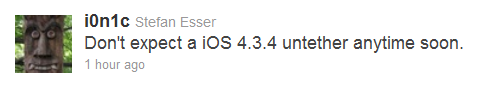 434 untether There will be no untethered jailbreak for iOS 4.3.4